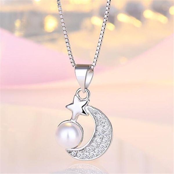 pendant necklaces elegant female star moon crystal pearl necklace rose gold and silver color romantic valentine's day jewelry
pendant necklaces elegant female star moon crystal pearl necklace rose gold and silver color romantic valentine's day jewelry