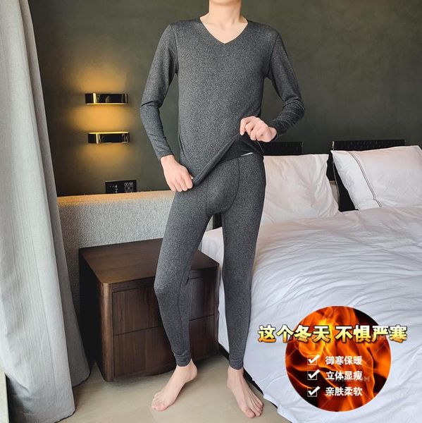 men's tracksuits 2021 boutique gift v-neck tight seamless warm woollen underwear set grey n8002 4xl, Gray
men's tracksuits 2021 boutique gift v-neck tight seamless warm woollen underwear set grey n8002 4xl, Gray