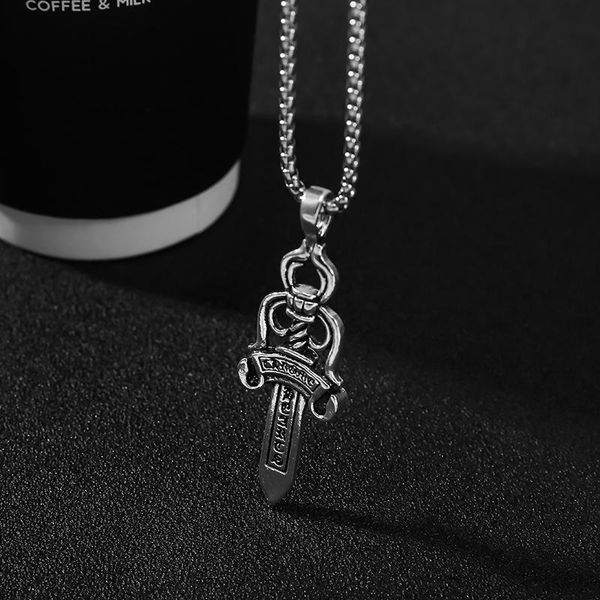 chains 2021 punk retro metal sword pendant necklace stainless steel long chain men's and women's gift jewelry accessories, Silver
chains 2021 punk retro metal sword pendant necklace stainless steel long chain men's and women's gift jewelry accessories, Silver