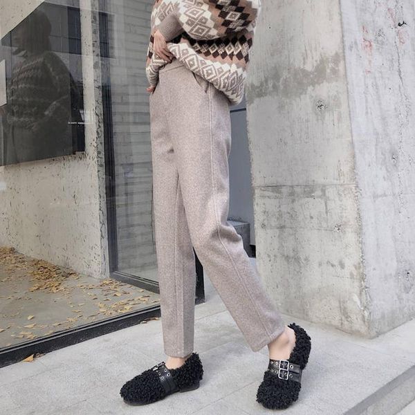 autumn women solid elegant woolen pants office lady herringbone loose female high waist leggings women's & capris, Black;white
autumn women solid elegant woolen pants office lady herringbone loose female high waist leggings women's & capris, Black;white