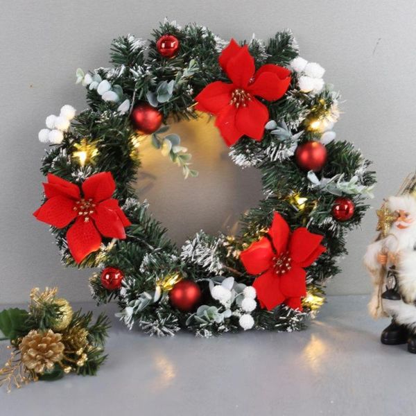 fashionable christmas wreath with battery powered led light string front door hanging garland holiday home decorations decorative flowers &
fashionable christmas wreath with battery powered led light string front door hanging garland holiday home decorations decorative flowers &