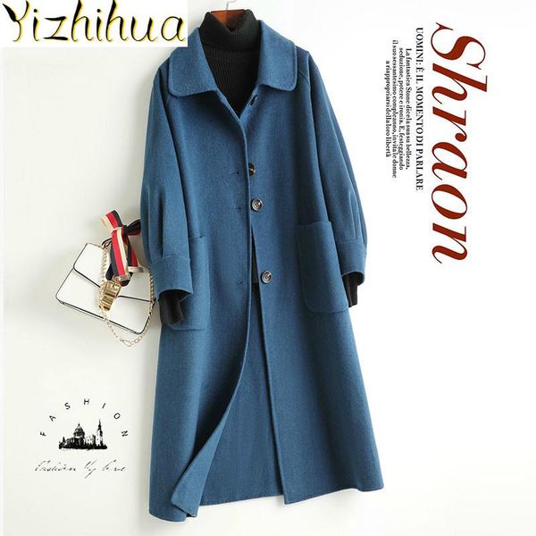 women's wool & blends female coat long jacket autumn winter woolen coats and jackets women korean fashion 2021 casaco feminino inverno, Black
women's wool & blends female coat long jacket autumn winter woolen coats and jackets women korean fashion 2021 casaco feminino inverno, Black