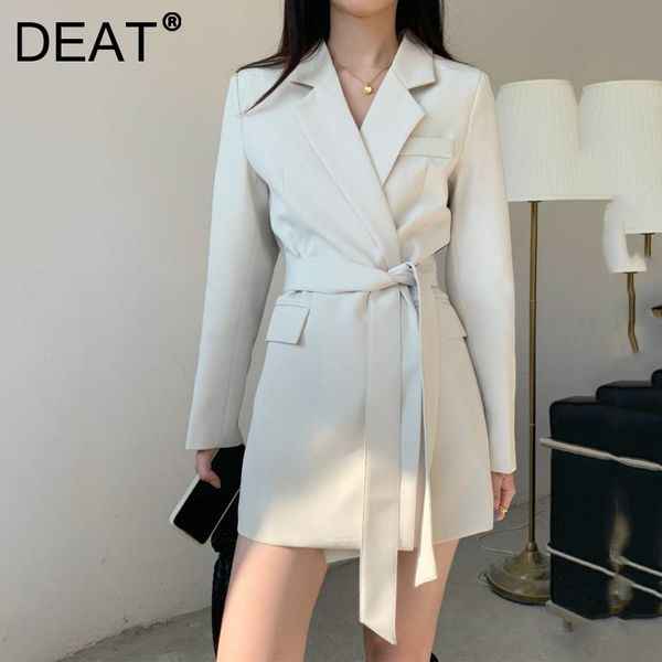 women's suits & blazers deat woman blazer solid with belt slim notched collar long sleeve loose waist office lady style jacket 2021 sum, White;black
women's suits & blazers deat woman blazer solid with belt slim notched collar long sleeve loose waist office lady style jacket 2021 sum, White;black