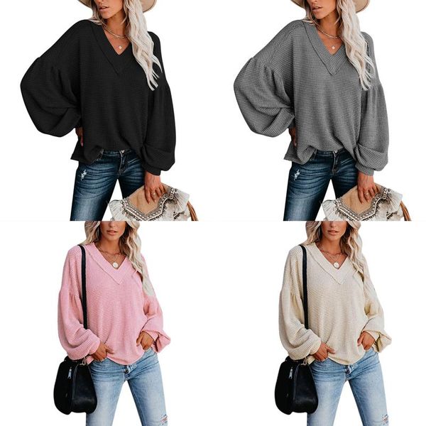 women's sweaters women loose sweater v neck lantern long sleeve solid color pullover knitwear, White;black
women's sweaters women loose sweater v neck lantern long sleeve solid color pullover knitwear, White;black