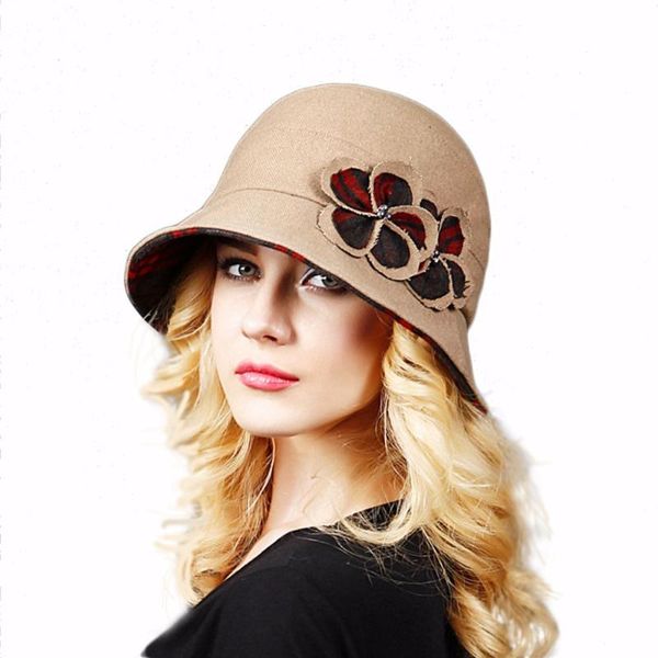 stingy brim hats fashion autumn winter women's fedora caps bucket for woman lady dome flower hat, Blue;gray
stingy brim hats fashion autumn winter women's fedora caps bucket for woman lady dome flower hat, Blue;gray