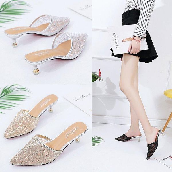 summer woman sandals gold silver sandal lace dress shoes womens pointed toe thin heeled pumps women, Black
summer woman sandals gold silver sandal lace dress shoes womens pointed toe thin heeled pumps women, Black