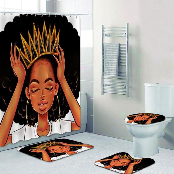 bath accessory set african american women with crown shower curtain bathroom 3d print polyester curtains rugs toilet seat cover
bath accessory set african american women with crown shower curtain bathroom 3d print polyester curtains rugs toilet seat cover