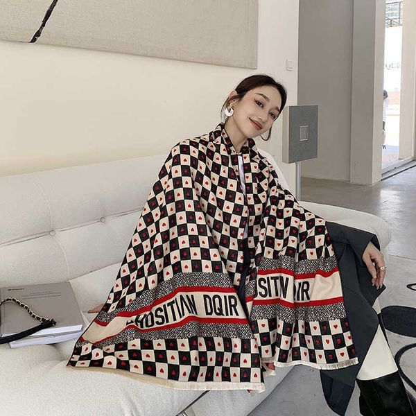 korean autumn winter american black and white lattice warm imitation cashmere brushed scarf with women's indoor air conditioning shawl, Blue;gray
korean autumn winter american black and white lattice warm imitation cashmere brushed scarf with women's indoor air conditioning shawl, Blue;gray