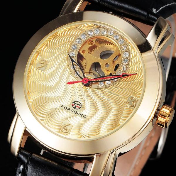 wristwatches forsining automatic watch man diamond dial leather band table mens dress gold mechanical wristwatch, Slivery;brown
wristwatches forsining automatic watch man diamond dial leather band table mens dress gold mechanical wristwatch, Slivery;brown