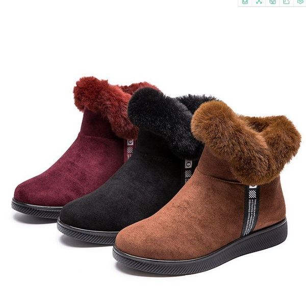 boots winter women's 2021 snow warm thick bottom plus velvet cotton shoes large size 35-41, Black
boots winter women's 2021 snow warm thick bottom plus velvet cotton shoes large size 35-41, Black