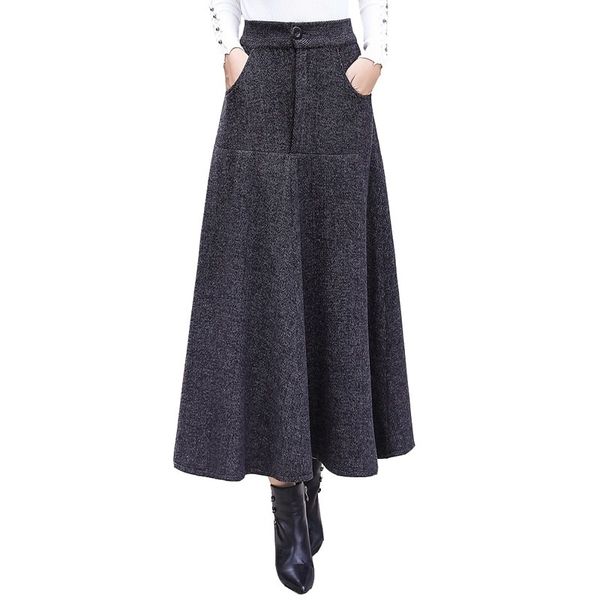 woolen skirt korean vintage skirt autumn winter striped dress high waist a- line thicken midi long 818f 210420, Black
woolen skirt korean vintage skirt autumn winter striped dress high waist a- line thicken midi long 818f 210420, Black