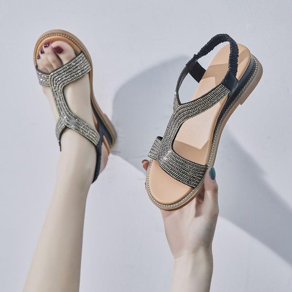 rhinestone elastic strap platform wedges women shoes fashion rome casual summer beach mid heels open toe ladies sandals dress, Black
rhinestone elastic strap platform wedges women shoes fashion rome casual summer beach mid heels open toe ladies sandals dress, Black
