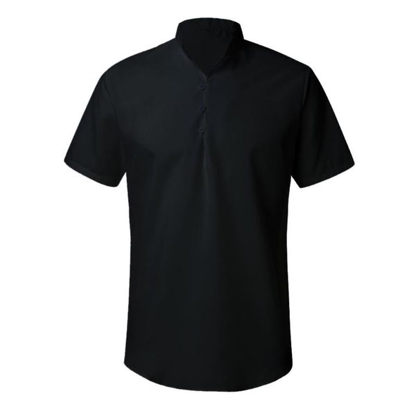 men's casual shirts short sleeve shirt smart grandad collar loops white black blouse men button streetwear beach camisa
men's casual shirts short sleeve shirt smart grandad collar loops white black blouse men button streetwear beach camisa