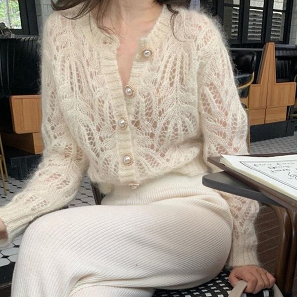 women's knits & tees 2021 spring summer knitted cardigan sweater women design hollow out white coat gentle mohair thin sweaters jacket
women's knits & tees 2021 spring summer knitted cardigan sweater women design hollow out white coat gentle mohair thin sweaters jacket