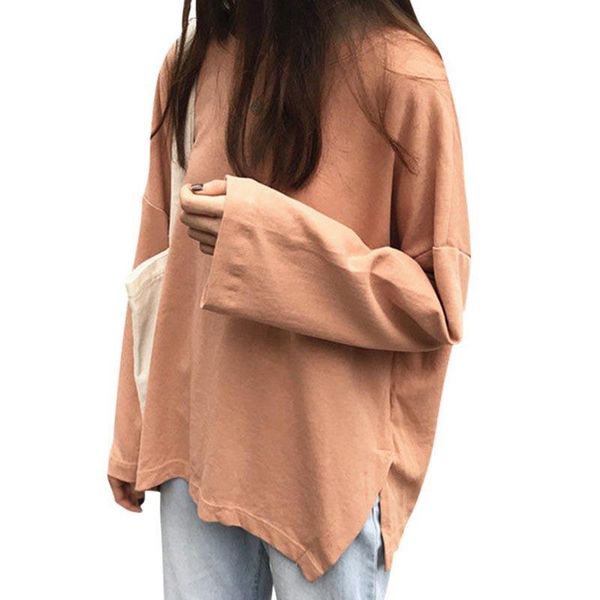 women's t-shirt fashion autumn solid color long-sleeved student korean loose bottoming shirt women 2021, White
women's t-shirt fashion autumn solid color long-sleeved student korean loose bottoming shirt women 2021, White