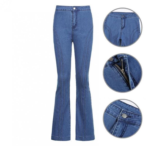 women's jeans fashion denim women striped button zipper streetwear high waist pants flare trousers straight, Blue
women's jeans fashion denim women striped button zipper streetwear high waist pants flare trousers straight, Blue