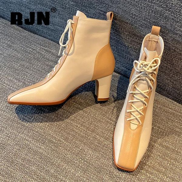 boots rjn elegant women square toe cross-tied soft leather patchwork ankle high heel ro475, Black
boots rjn elegant women square toe cross-tied soft leather patchwork ankle high heel ro475, Black