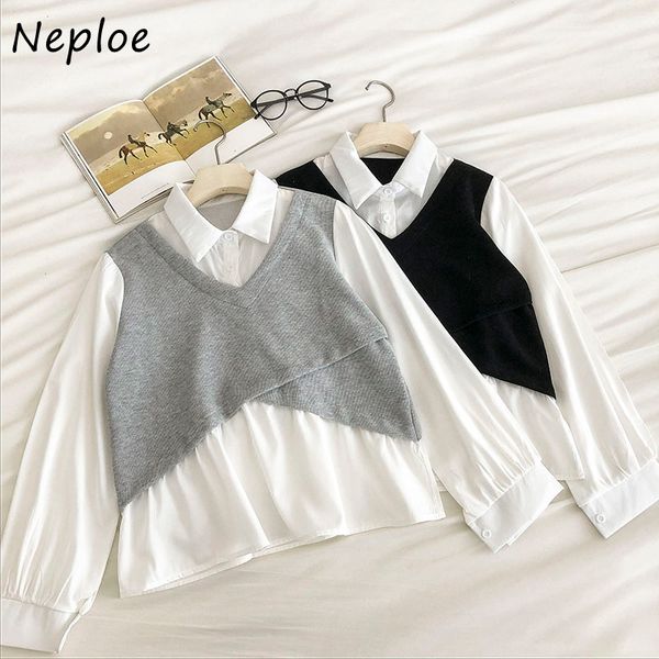 neploe chic asymmetric fake two piece loose shirts spring autumn korean style design blusas turn -down collar women blouse 210510, White
neploe chic asymmetric fake two piece loose shirts spring autumn korean style design blusas turn -down collar women blouse 210510, White