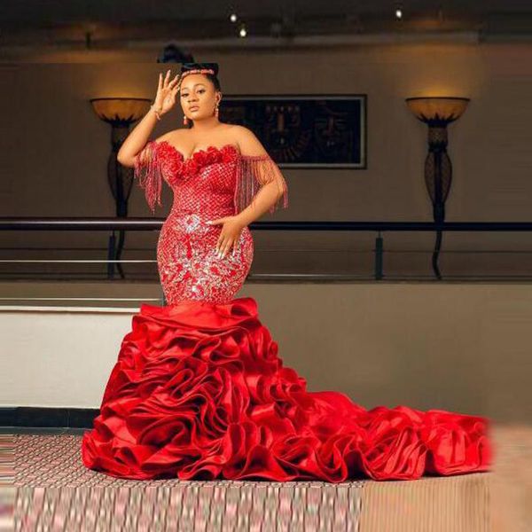 luxury mermaid evening dresses long ruffle train tulle lace crystal beaded diamonds bridal gown custom made prom gowns, Black;red
luxury mermaid evening dresses long ruffle train tulle lace crystal beaded diamonds bridal gown custom made prom gowns, Black;red