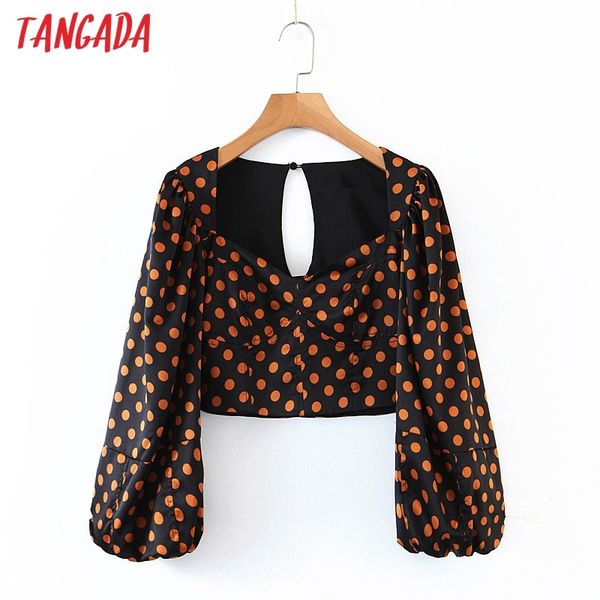 women retro dots print crop puff long sleeve back zipper chic female chiffon shirt 1j2 210416, White
women retro dots print crop puff long sleeve back zipper chic female chiffon shirt 1j2 210416, White