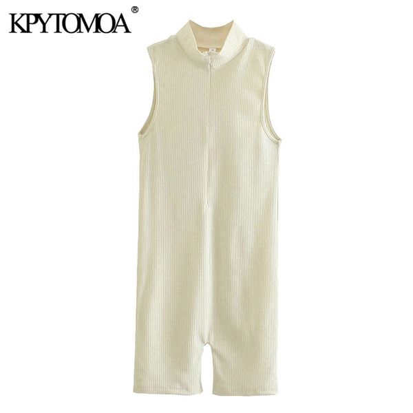 women chic fashion zip-up ribbed knit playsuits vintage high neck sleeveless female jumpsuits mujer 210416, Black;white
women chic fashion zip-up ribbed knit playsuits vintage high neck sleeveless female jumpsuits mujer 210416, Black;white