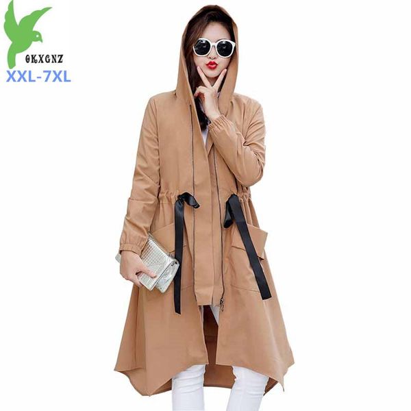 women's trench coats 2021 plus size xxl-7xl spring autumn coat women hooded irregular a-line windbreaker female belt zipper casual g529, Tan;black
women's trench coats 2021 plus size xxl-7xl spring autumn coat women hooded irregular a-line windbreaker female belt zipper casual g529, Tan;black