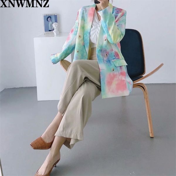 women fashion double breasted tie-dye blazers coat vintage long sleeve pockets female outerwear chic 210520, White;black
women fashion double breasted tie-dye blazers coat vintage long sleeve pockets female outerwear chic 210520, White;black