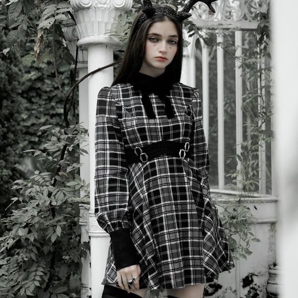 women's gothic plaid court collect waist dress romantic velvet bow straps neck princess sleeve half dresses casual, Black;gray
women's gothic plaid court collect waist dress romantic velvet bow straps neck princess sleeve half dresses casual, Black;gray