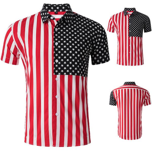 men's casual shirts arrival summer plus size men american flag printed patriot cotton short sleeve shirt, White;black
men's casual shirts arrival summer plus size men american flag printed patriot cotton short sleeve shirt, White;black