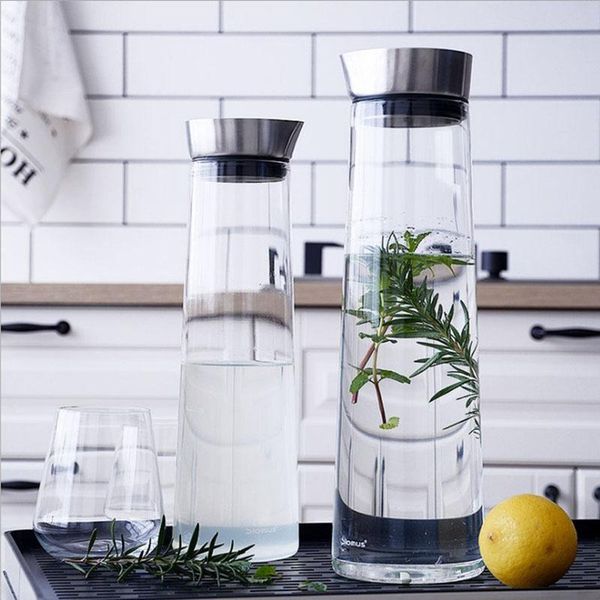 1000ml 1500ml thickened glass big water bottle juice pitcher ith stainless steel lid carafe kitchen refrigerator wine glasses
1000ml 1500ml thickened glass big water bottle juice pitcher ith stainless steel lid carafe kitchen refrigerator wine glasses