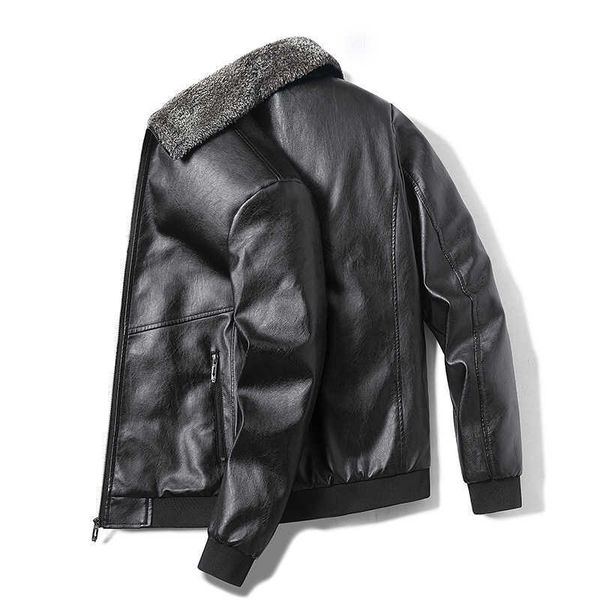 winter warm men's leather jackets thick leather casual jacket men's coats faux fur collar men pu windproof jacket outerwear 210928, Black
winter warm men's leather jackets thick leather casual jacket men's coats faux fur collar men pu windproof jacket outerwear 210928, Black