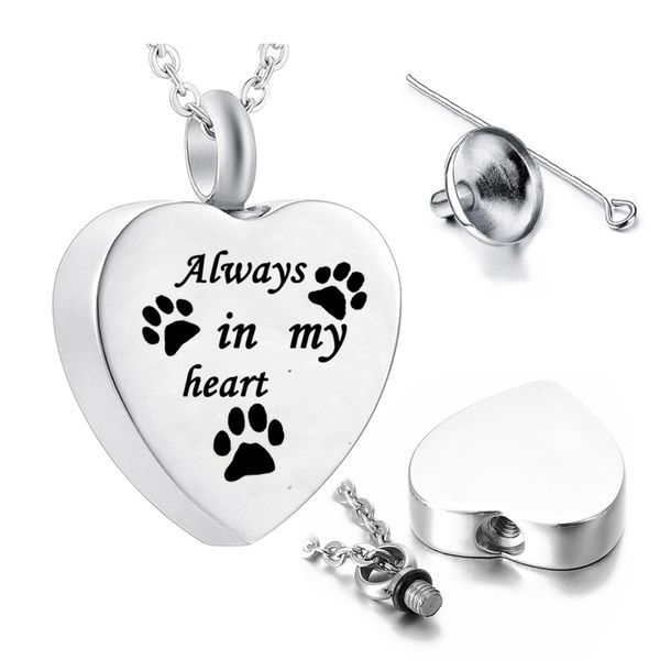wholesale urn necklace cremation jewelry dog paw print ashes pendant funeral souvenir beloved pet always in my heart keepsak gift-with funne, Silver
wholesale urn necklace cremation jewelry dog paw print ashes pendant funeral souvenir beloved pet always in my heart keepsak gift-with funne, Silver