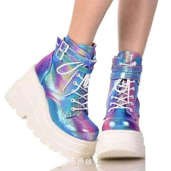 boots autumn and winter 2021 large muffin thick bottom colorful high heel buckle women's, Black
boots autumn and winter 2021 large muffin thick bottom colorful high heel buckle women's, Black