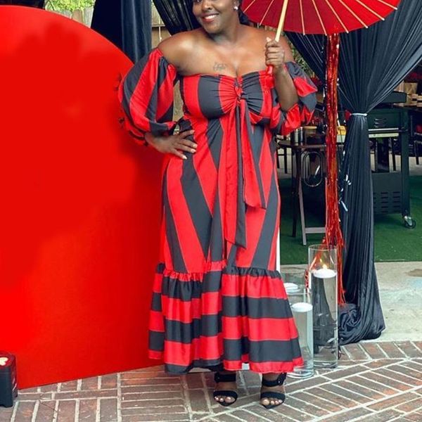 casual dresses red striped strapless bandage long dress slash neck sleeve high waist floor length elegant for evening party vestidos, Black;gray
casual dresses red striped strapless bandage long dress slash neck sleeve high waist floor length elegant for evening party vestidos, Black;gray