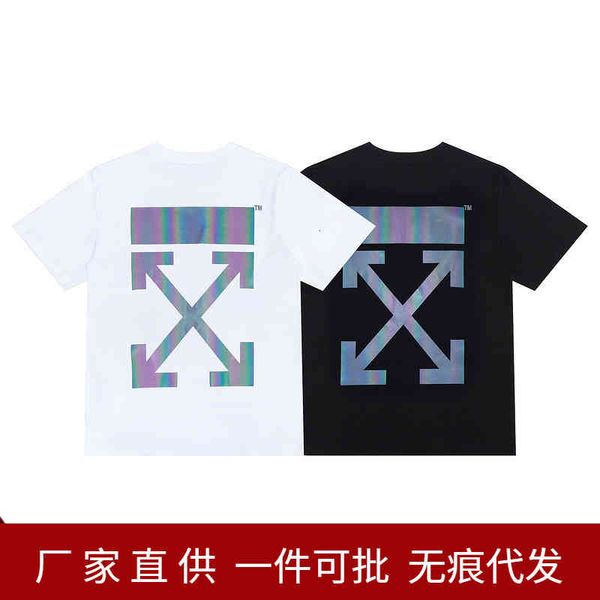 summer fashion brand off-white2021 spring new style colorful reflective high tech material men's women's short sleeve t-shirt, White;black
summer fashion brand off-white2021 spring new style colorful reflective high tech material men's women's short sleeve t-shirt, White;black
