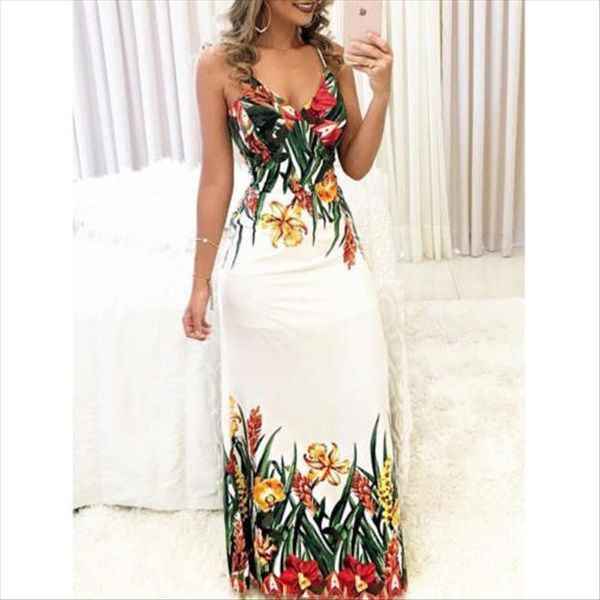 fashion summer casual floral womens dress sleeveless strap v neck boho long maxi evening party beach sundress, Black;gray
fashion summer casual floral womens dress sleeveless strap v neck boho long maxi evening party beach sundress, Black;gray