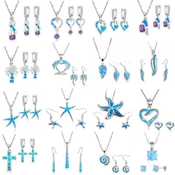 earrings & necklace fashion cross twisted accessories set for women imitation blue fire opal pendant jewelryt jewelry, Silver
earrings & necklace fashion cross twisted accessories set for women imitation blue fire opal pendant jewelryt jewelry, Silver