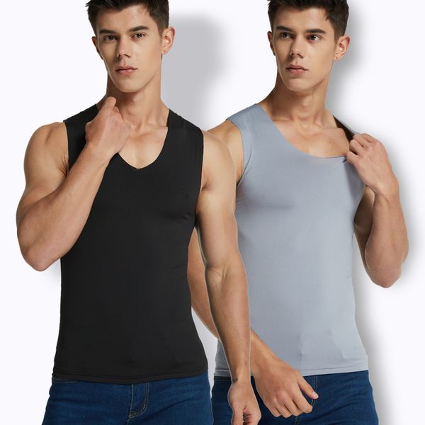 men' tank milk ice silk seamless vest men' summer slim tight elastic sports quick dry wide shoulder thin white sleeveless, White;black
men' tank milk ice silk seamless vest men' summer slim tight elastic sports quick dry wide shoulder thin white sleeveless, White;black
