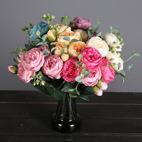 bouquet 5 heads artificial peony tea rose flowers camellia silk fake flower flores for diy home garden wedding decoration decorative & wreat
bouquet 5 heads artificial peony tea rose flowers camellia silk fake flower flores for diy home garden wedding decoration decorative & wreat