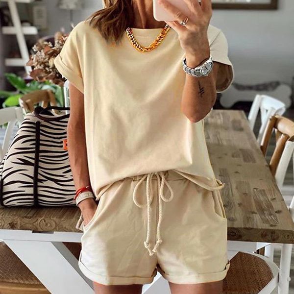 women's tracksuits solid summer suit two pieces tracksuit short sleeve sports suits women 2021 casual elastic waist lady set, Gray
women's tracksuits solid summer suit two pieces tracksuit short sleeve sports suits women 2021 casual elastic waist lady set, Gray