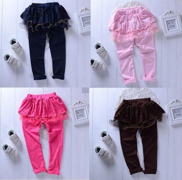 trousers kids girls 4 color ruched lace ruffles pants casual princess party clothes, Blue 
trousers kids girls 4 color ruched lace ruffles pants casual princess party clothes, Blue