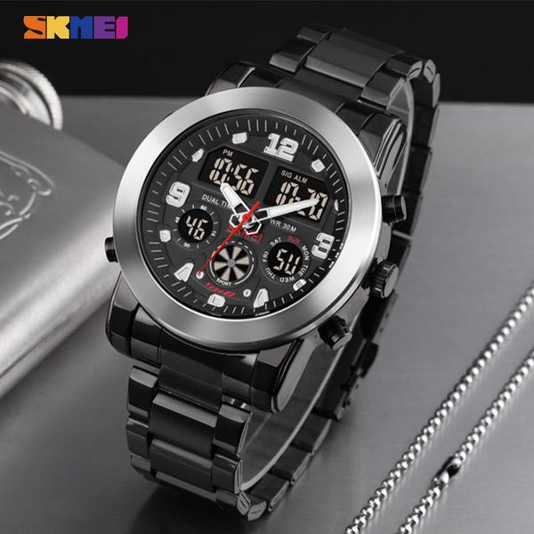 wristwatches skmei 3 time fashion led mens watches chrono count down digital casual stainless steel strap men watch reloj 1642, Slivery;brown
wristwatches skmei 3 time fashion led mens watches chrono count down digital casual stainless steel strap men watch reloj 1642, Slivery;brown