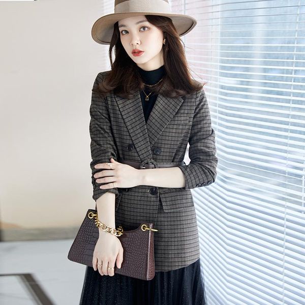 women's suits & blazers s-3xl plus size autumn and winter retro plaid slim fit ladies suit jacket casual office temperament, White;black
women's suits & blazers s-3xl plus size autumn and winter retro plaid slim fit ladies suit jacket casual office temperament, White;black