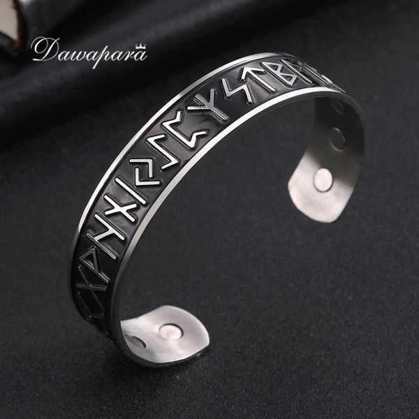 dawapara nordic runes viking cuff bangle wicca amulet vintage health magnetic bracelet stainless steel jewelry q0719, Black
dawapara nordic runes viking cuff bangle wicca amulet vintage health magnetic bracelet stainless steel jewelry q0719, Black