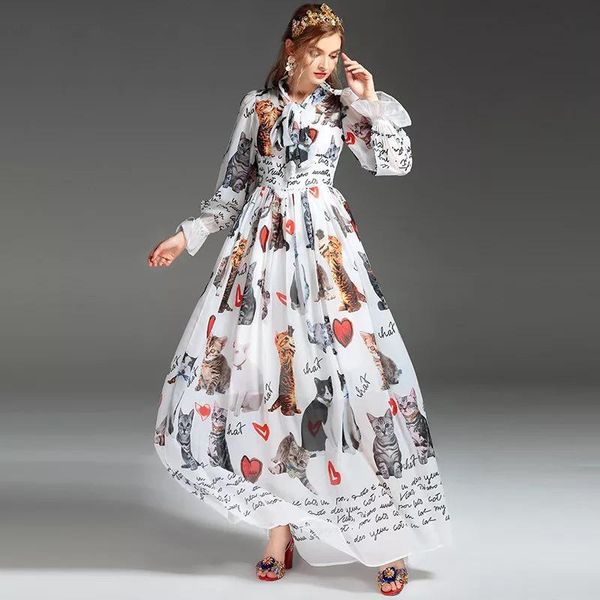 casual dresses celebrity runway women dress summer 2021 autumn layers ruffles long sleeve shirt female animals cat floral maxi, Black;gray
casual dresses celebrity runway women dress summer 2021 autumn layers ruffles long sleeve shirt female animals cat floral maxi, Black;gray