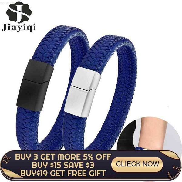blue braided leather bracelet for men black silver color stainless steel magnetic clasps male bangle fashion man jewelry gift, Red;brown
blue braided leather bracelet for men black silver color stainless steel magnetic clasps male bangle fashion man jewelry gift, Red;brown