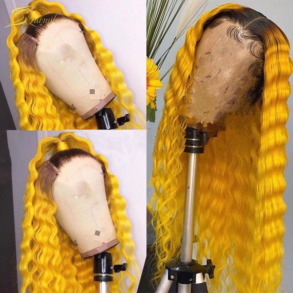 ombre yellow human hair wig deep wave dark roots 180 density glueless hd transparent lace pre plucked wigs for women 13x6, Black;brown
ombre yellow human hair wig deep wave dark roots 180 density glueless hd transparent lace pre plucked wigs for women 13x6, Black;brown