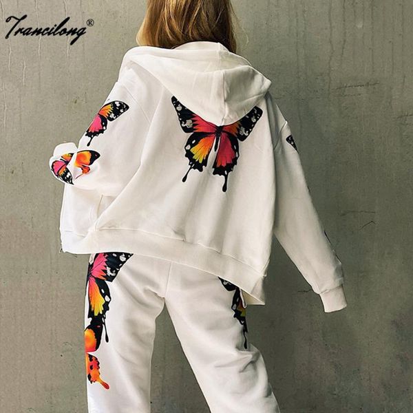 women 2 piece set tracksuit ropa deportiva butterfly print zipper casual mujer lounge wear hoodie sweat suits fashion clothing women's, White
women 2 piece set tracksuit ropa deportiva butterfly print zipper casual mujer lounge wear hoodie sweat suits fashion clothing women's, White