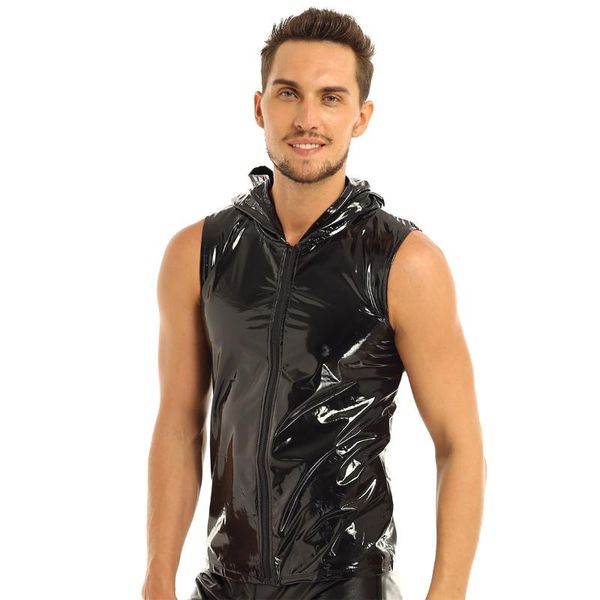 bras sets black mens wet look tank patent leather hoodie clubwear hip hop t-shirt with zipper closure costumes, Red;black
bras sets black mens wet look tank patent leather hoodie clubwear hip hop t-shirt with zipper closure costumes, Red;black