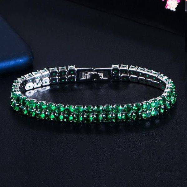 link, chain fashion cz luxury green bracelet for women bridal wedding jewelry, Black
link, chain fashion cz luxury green bracelet for women bridal wedding jewelry, Black